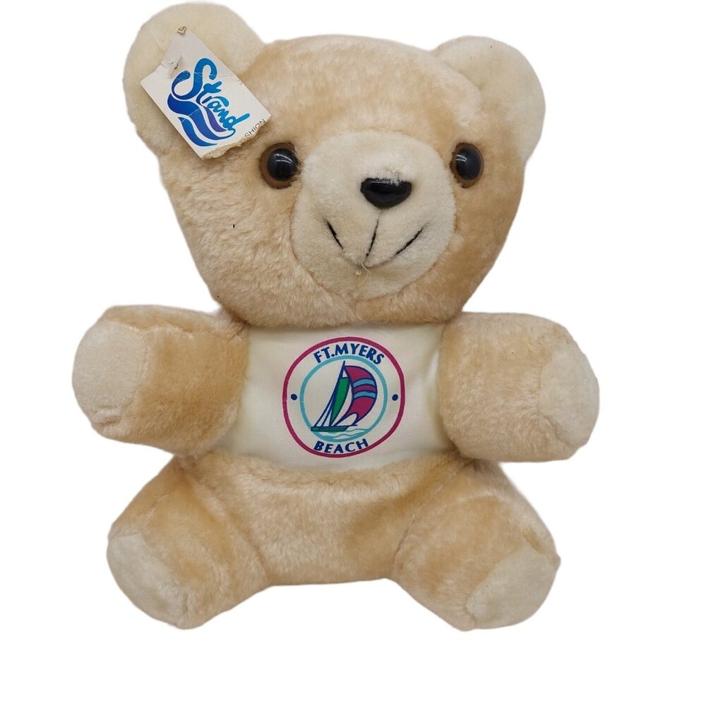 Strand Plush Cream Teddy Bear FT Myers Beach Myrtle Stuffed Animal 10 in